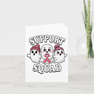 Support Squad Cute Ghosts Breast Cancer Awareness  Card