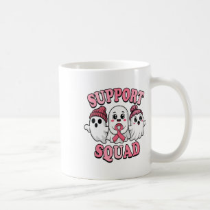 Support Squad Cute Ghosts Breast Cancer Awareness  Coffee Mug