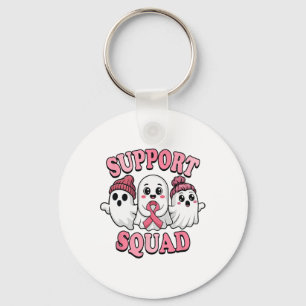 Support Squad Cute Ghosts Breast Cancer Awareness Keychain