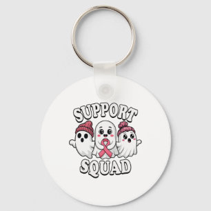 Support Squad Cute Ghosts Breast Cancer Awareness Keychain