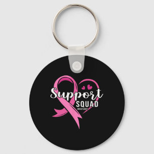 Support Squad Cute Heart Breast Cancer Awareness Keychain