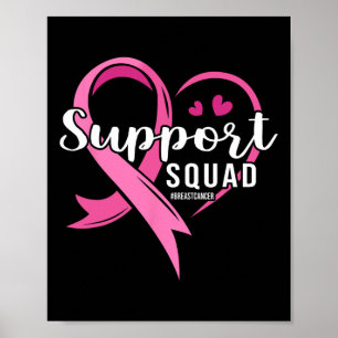 Support Squad Cute Heart Breast Cancer Awareness Poster