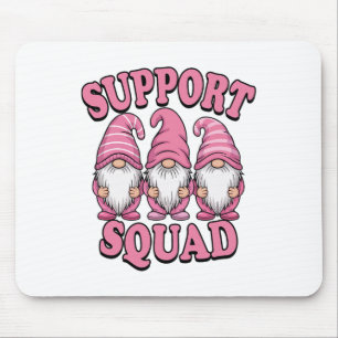 Support Squad Cute Pink Gnome Breast Cancer  Mouse Pad