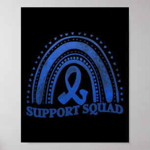 support squad diabetes awareness blue ribbon  poster