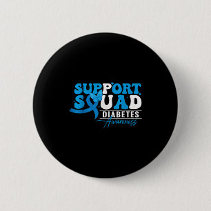 Support Squad Diabetes Awareness T1d T2d Groovy Bl 2 Inch Round Button