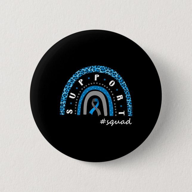 Support Squad Diabetes Rainbow T1d T2d Warrior  2 Inch Round Button (Front)
