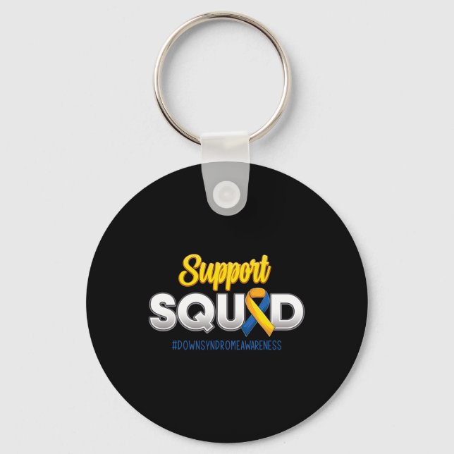 Support Squad Down's Syndrome Awareness T21 Hope W Keychain (Front)