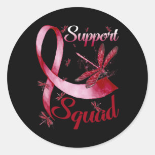 Support Squad Dragonfly Brain Aneurysm Awareness Classic Round Sticker
