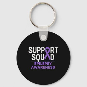 Support Squad Epilepsy Awareness Month Family Purp Keychain