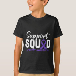Support squad epilepsy awareness purple ribbon T-Shirt