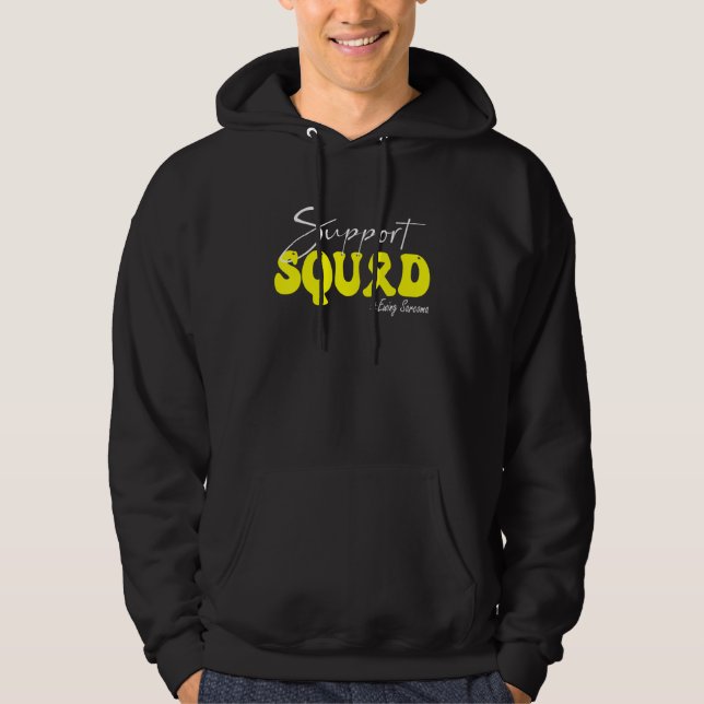 Support Squad Ewing Sarcoma Awareness Yellow Ribbo Hoodie (Front)