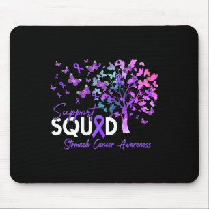 Support Squad Fall Tree Periwinkle Ribbon Stomach  Mouse Pad