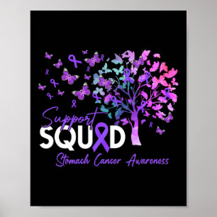Support Squad Fall Tree Periwinkle Ribbon Stomach Poster