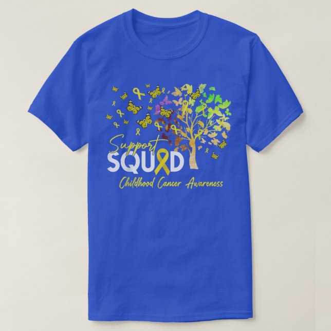 Support Squad Fall Tree Yellow Ribbon Childhood Ca T-Shirt (Design Front)