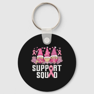 Support Squad Family Gnomes Breast Cancer Awarenes Keychain