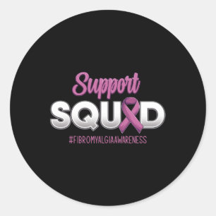Support Squad Fibromyalgia Awareness Warrior For M Classic Round Sticker
