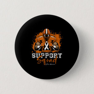 Support Squad Football Orange Ribbon Leukaemia Awa 2 Inch Round Button