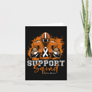 Support Squad Football Orange Ribbon Leukaemia Awa Card