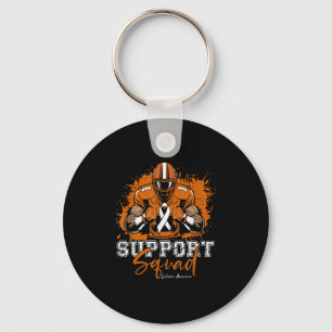 Support Squad Football Orange Ribbon Leukaemia Awa Keychain