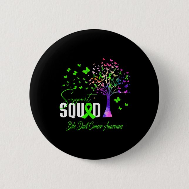 Support Squad For Bile Duct Cancer Awareness  2 Inch Round Button (Front)