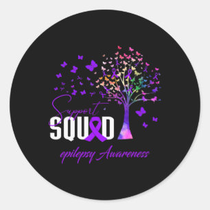 Support Squad For Epilepsy Awareness Classic Round Sticker