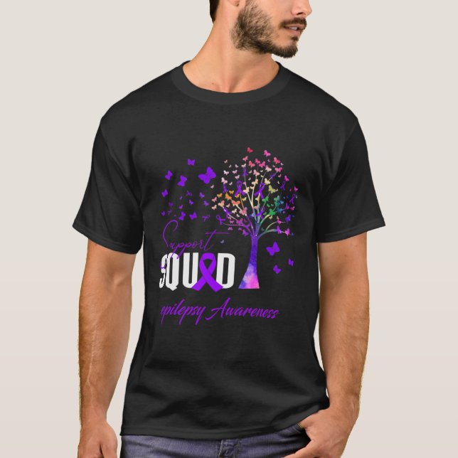 Support Squad For Epilepsy Awareness  T-Shirt (Front)