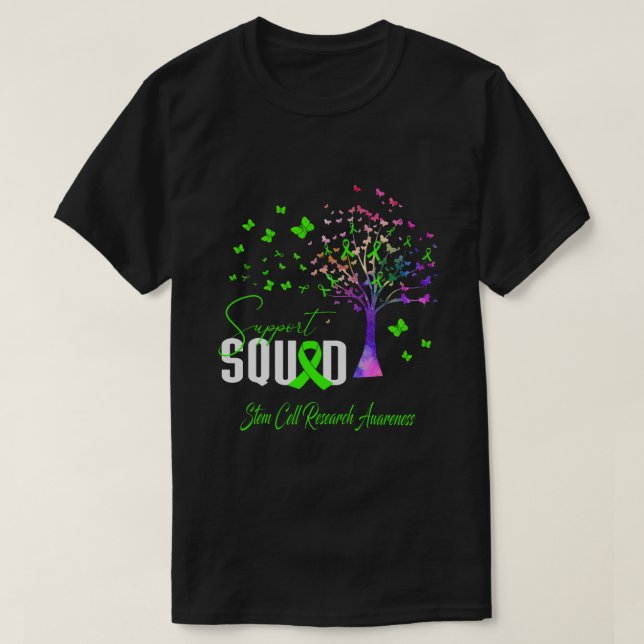 Support Squad For Stem Cell Research Awareness T-Shirt (Design Front)