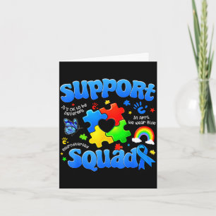 Support squad for women mom teacher adults autism card