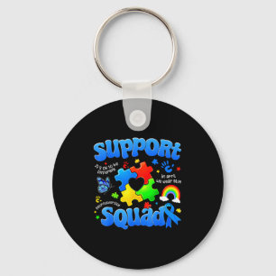 Support squad for women mom teacher adults autism keychain