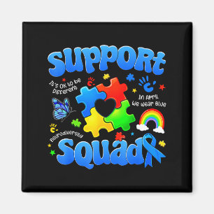 Support squad for women mom teacher adults autism magnet