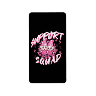 Support Squad Gnome Warrior Breast Cancer Awarenes Label
