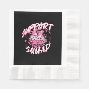 Support Squad Gnome Warrior Breast Cancer Awarenes Napkin