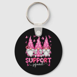 Support Squad Gnomes Breast Cancer Awareness Men W Keychain