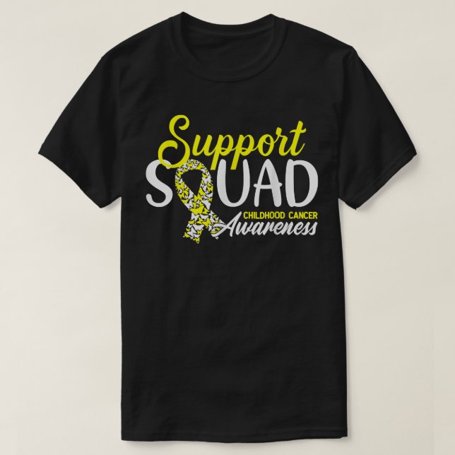 Support Squad Gold Ribbon Childhood Cancer Awarene T-Shirt (Design Front)
