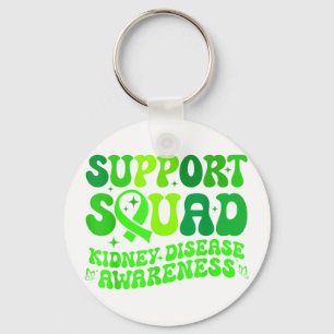 Support squad green pkd kidney disease ribbonSuppo Keychain