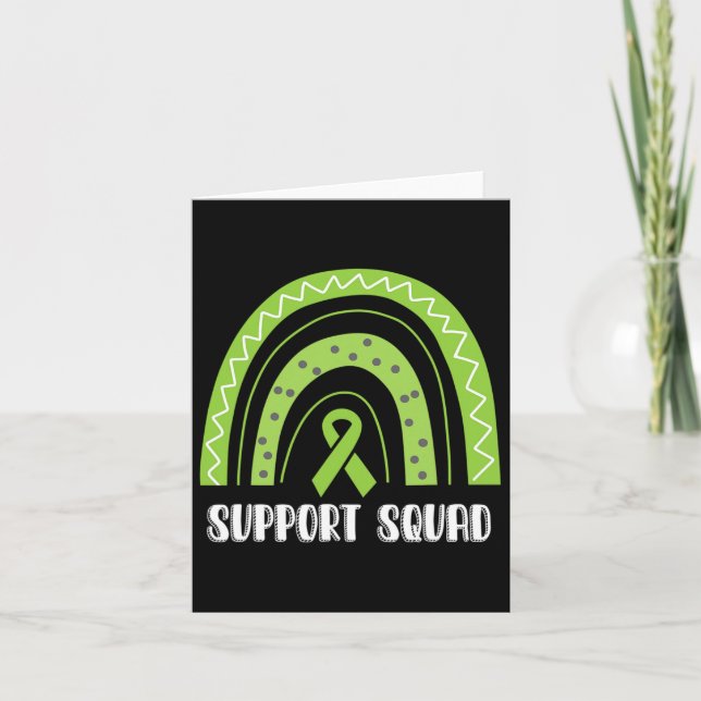 Support Squad Green Rainbow Kidney Disease Awarene Card (Front)