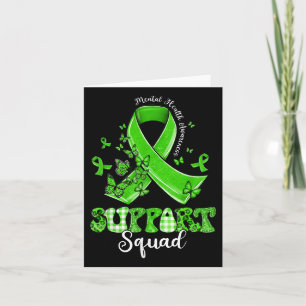 Support Squad Green Ribbon Butterfly Mental Health Card