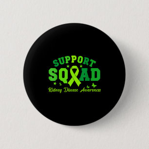 Support squad green ribbon butterfly pkd kidney 2 inch round button
