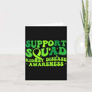 Support squad green ribbon butterfly pkd kidney card