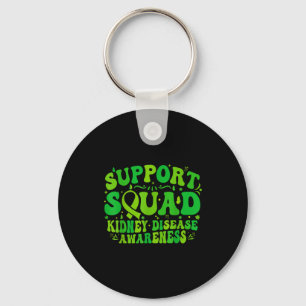 Support squad green ribbon butterfly pkd kidney keychain