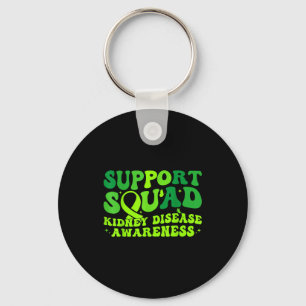 Support squad green ribbon butterfly pkd kidney keychain