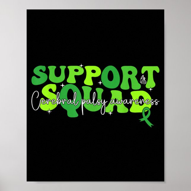 Support Squad Green Ribbon Cerebral Palsy Poster (Front)