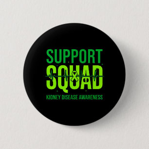 Support Squad Green Ribbon Kidney Disease 2 Inch Round Button