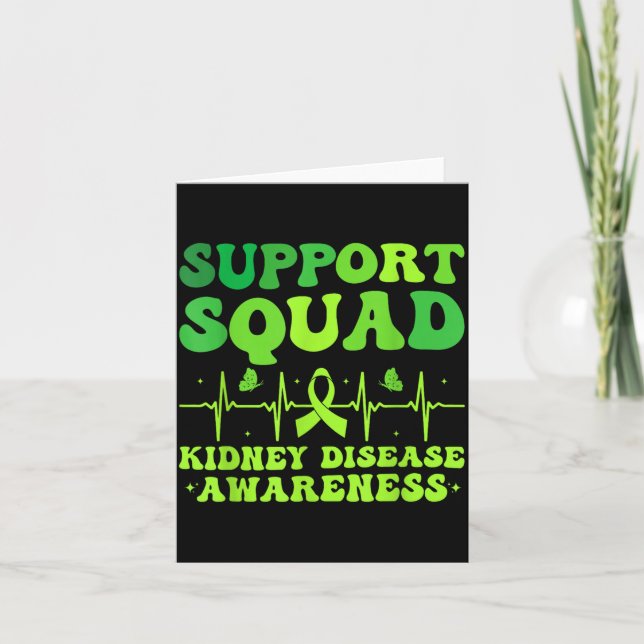 Support Squad Green Ribbon _ Kidney Disease Card (Front)