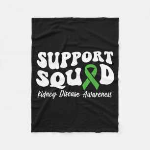 Support Squad Green Ribbon Kidney Disease Fleece Blanket