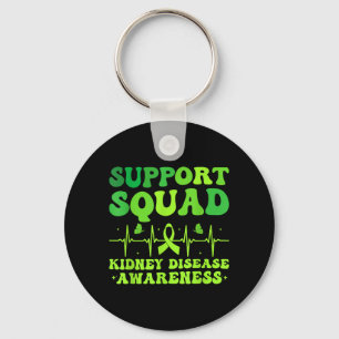 Support Squad Green Ribbon _ Kidney Disease Keychain