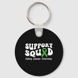 Support Squad Green Ribbon Kidney Disease Keychain