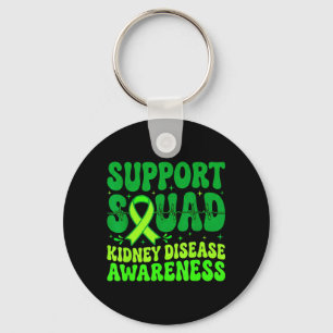 Support Squad Green Ribbon Kidney Disease Keychain