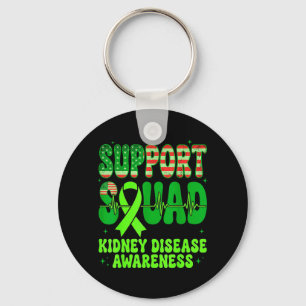 Support Squad Green Ribbon Kidney Disease Keychain