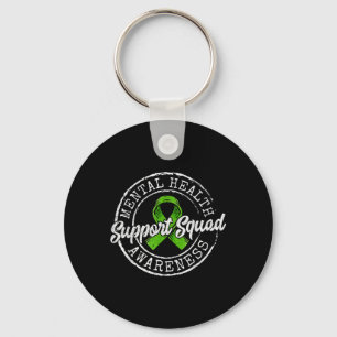 Support Squad Green Ribbon Mental Health Awareness Keychain